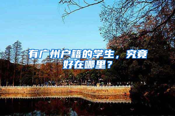 有广州户籍的学生，究竟好在哪里？