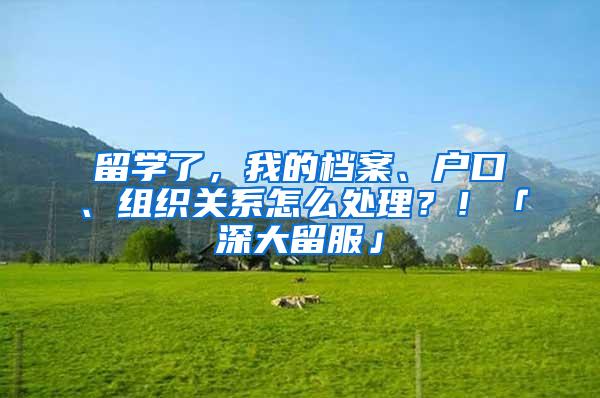 留学了，我的档案、户口、组织关系怎么处理？！「深大留服」