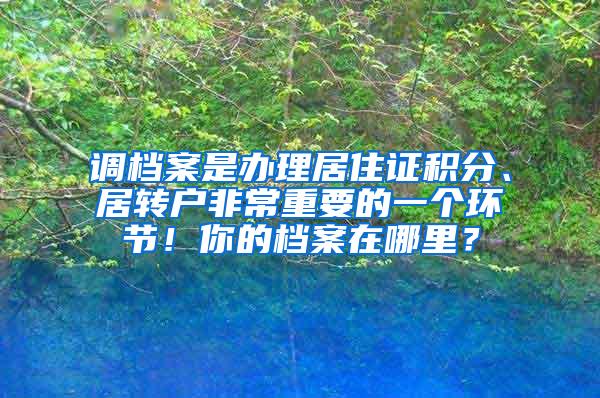 调档案是办理居住证积分、居转户非常重要的一个环节！你的档案在哪里？