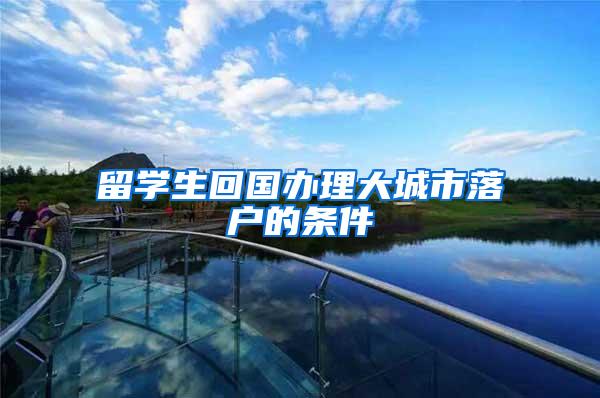 留学生回国办理大城市落户的条件