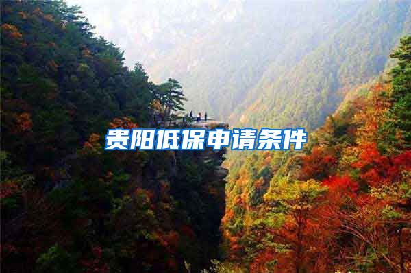 贵阳低保申请条件