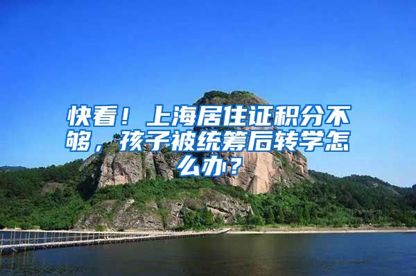 快看！上海居住证积分不够，孩子被统筹后转学怎么办？