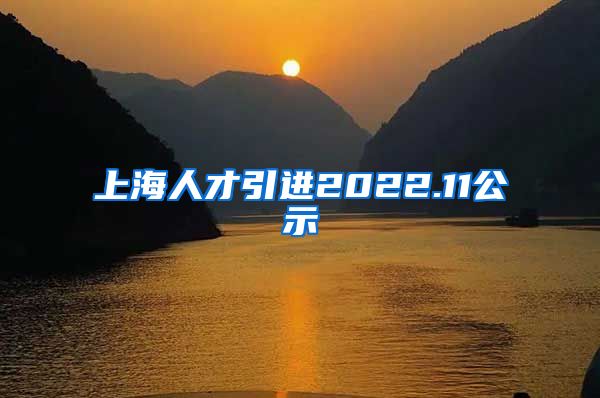 上海人才引进2022.11公示