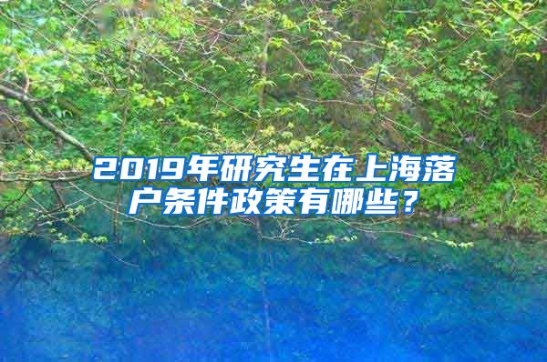 2019年研究生在上海落户条件政策有哪些？