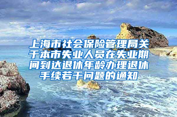 上海市社会保险管理局关于本市失业人员在失业期间到达退休年龄办理退休手续若干问题的通知