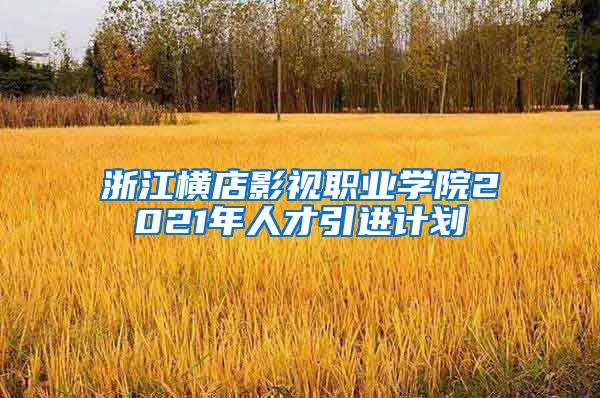 浙江横店影视职业学院2021年人才引进计划