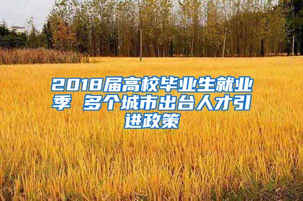 2018届高校毕业生就业季 多个城市出台人才引进政策