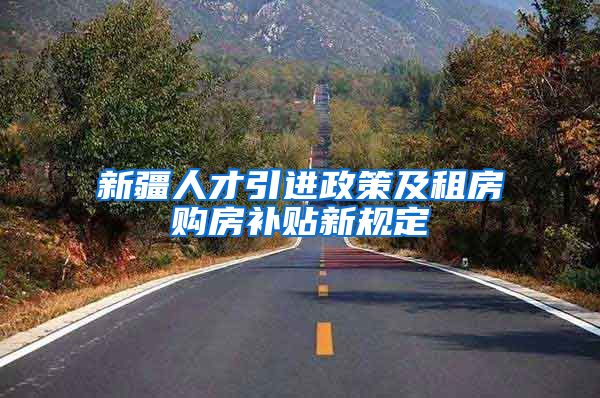 新疆人才引进政策及租房购房补贴新规定