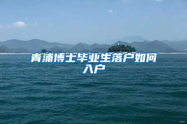 青浦博士毕业生落户如何入户
