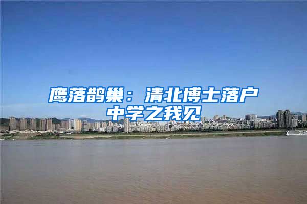 鹰落鹊巢：清北博士落户中学之我见