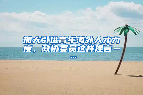 加大引进青年海外人才力度，政协委员这样建言……