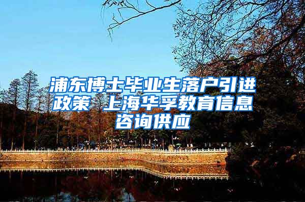 浦东博士毕业生落户引进政策 上海华孚教育信息咨询供应