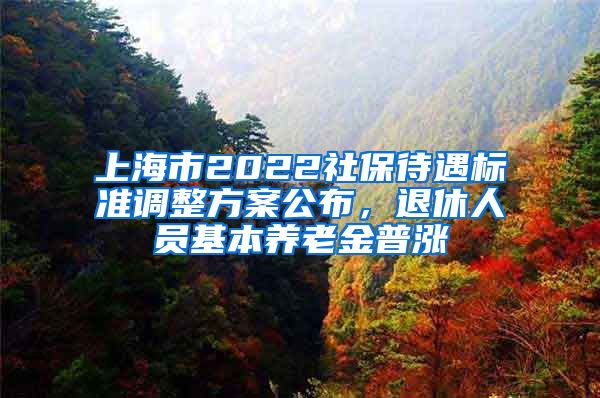 上海市2022社保待遇标准调整方案公布,退休人员基本养老金普涨