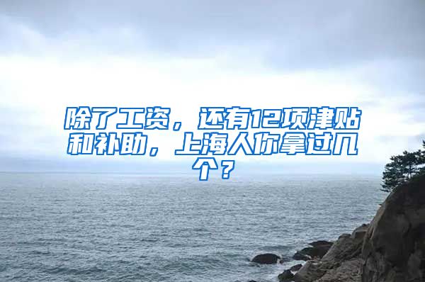 除了工资，还有12项津贴和补助，上海人你拿过几个？
