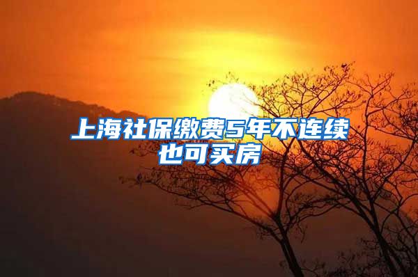 上海社保缴费5年不连续也可买房
