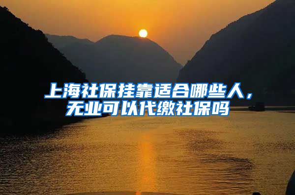 上海社保挂靠适合哪些人,无业可以代缴社保吗