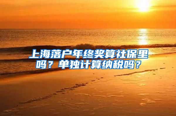 上海落户年终奖算社保里吗？单独计算纳税吗？