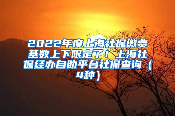 2022年度上海社保缴费基数上下限定了！上海社保经办自助平台社保查询（4种）