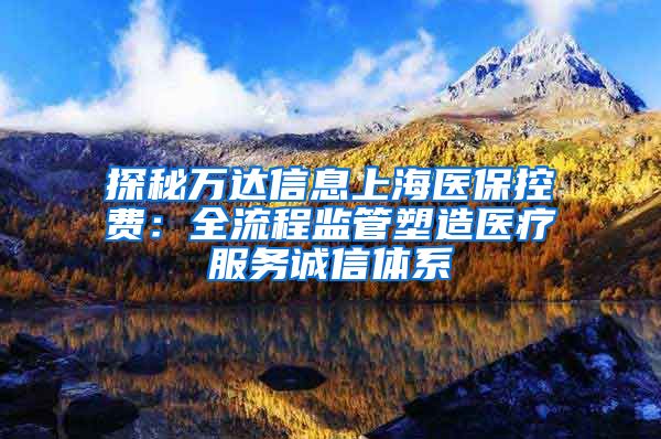探秘万达信息上海医保控费：全流程监管塑造医疗服务诚信体系