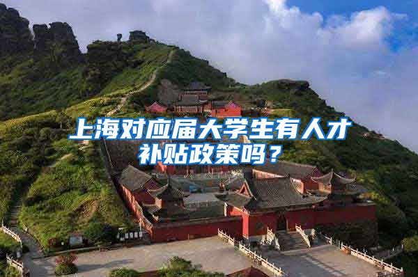 上海对应届大学生有人才补贴政策吗？