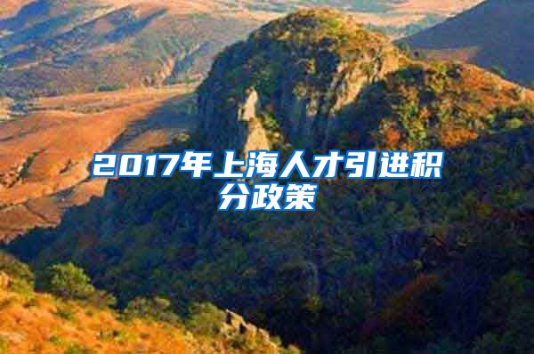 2017年上海人才引进积分政策
