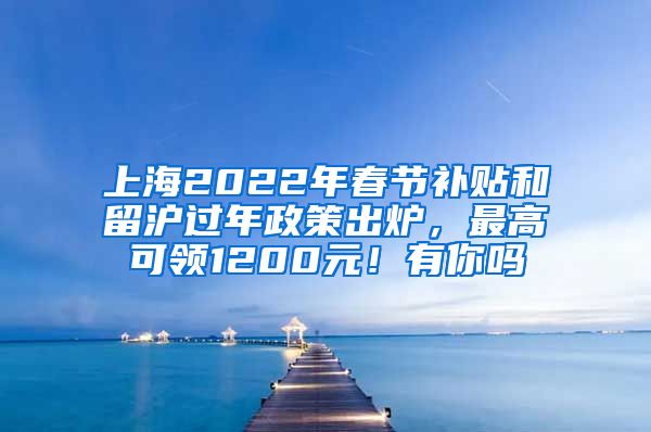 上海2022年春节补贴和留沪过年政策出炉，最高可领1200元！有你吗