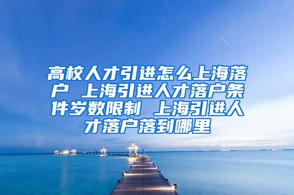 高校人才引进怎么上海落户 上海引进人才落户条件岁数限制 上海引进人才落户落到哪里