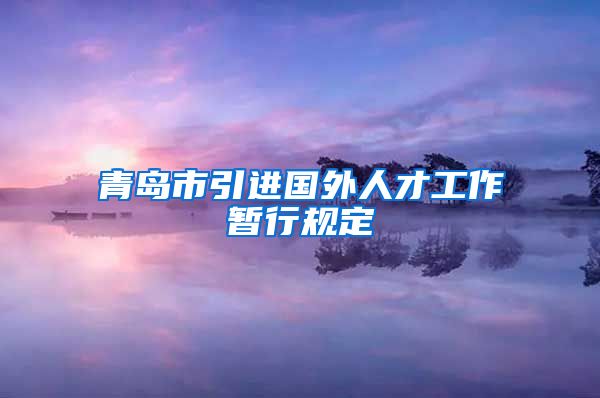 青岛市引进国外人才工作暂行规定