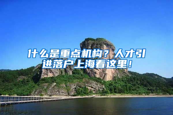 什么是重点机构？人才引进落户上海看这里！