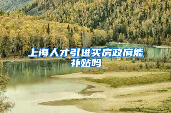上海人才引进买房政府能补贴吗