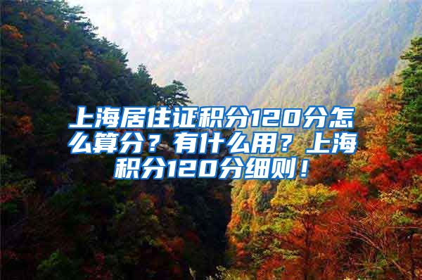 上海居住证积分120分怎么算分？有什么用？上海积分120分细则！