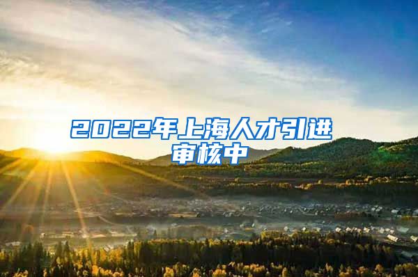 2022年上海人才引进 审核中