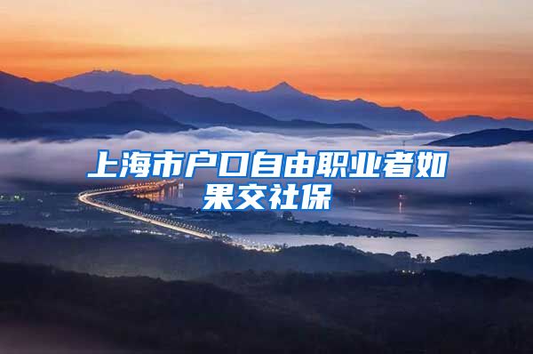 上海市户口自由职业者如果交社保