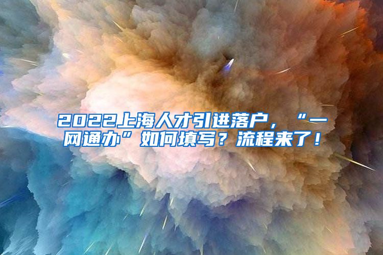 2022上海人才引进落户，“一网通办”如何填写？流程来了！