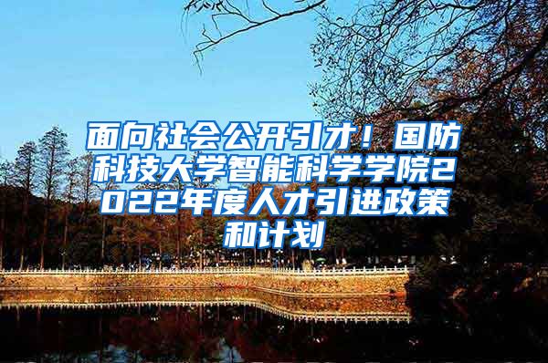 面向社会公开引才！国防科技大学智能科学学院2022年度人才引进政策和计划