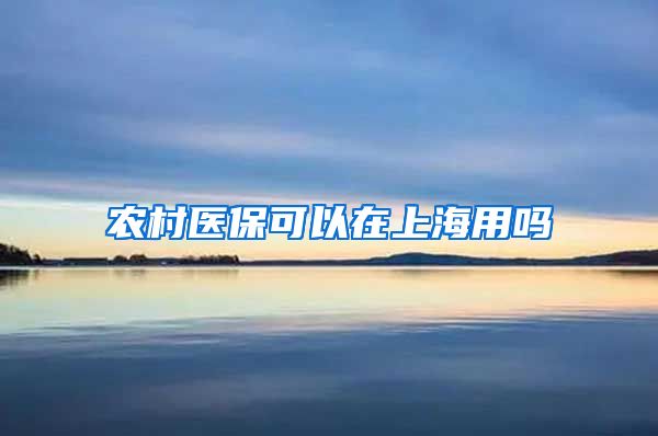 农村医保可以在上海用吗