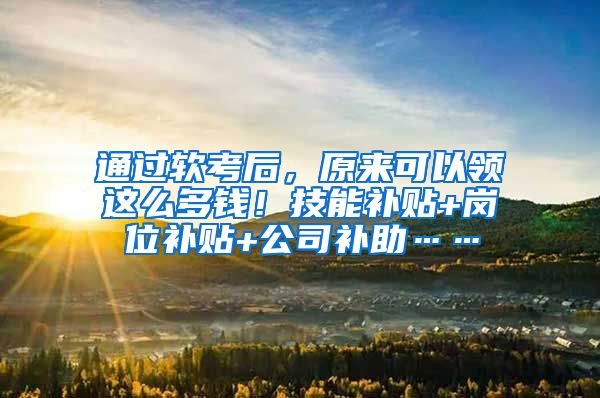 通过软考后，原来可以领这么多钱！技能补贴+岗位补贴+公司补助……