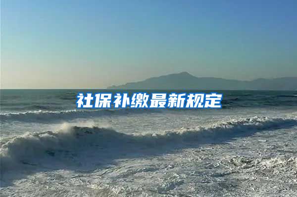 社保补缴最新规定