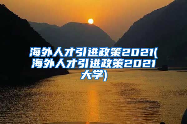 海外人才引进政策2021(海外人才引进政策2021大学)