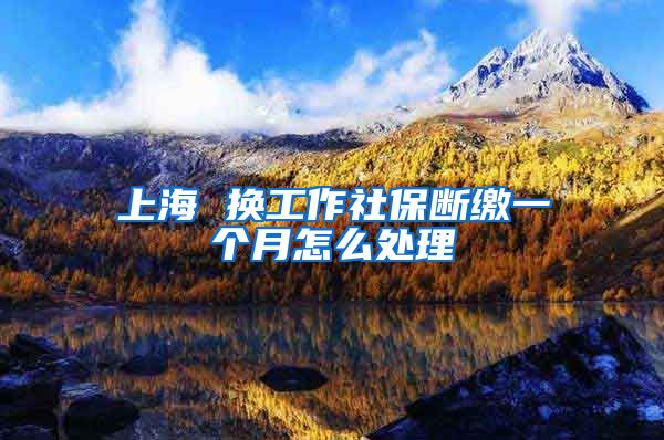 上海 换工作社保断缴一个月怎么处理