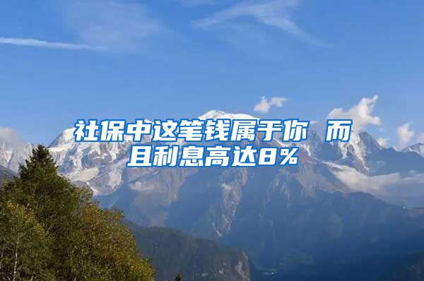 社保中这笔钱属于你 而且利息高达8%
