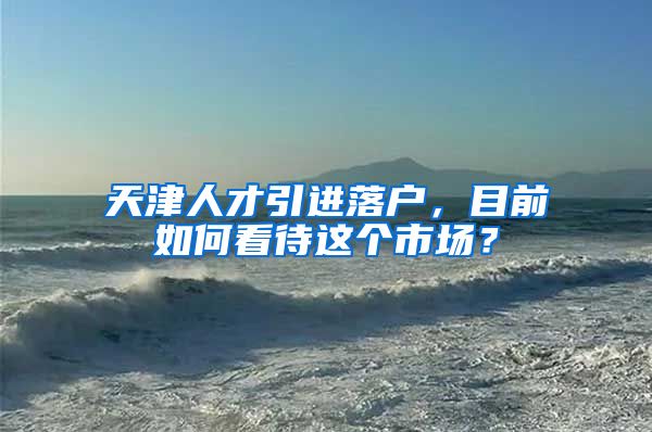 天津人才引进落户,目前如何看待这个市场?