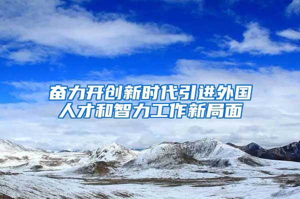 奋力开创新时代引进外国人才和智力工作新局面