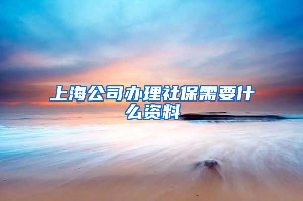 上海公司办理社保需要什么资料
