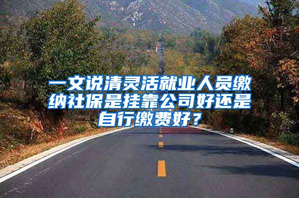 一文说清灵活就业人员缴纳社保是挂靠公司好还是自行缴费好？