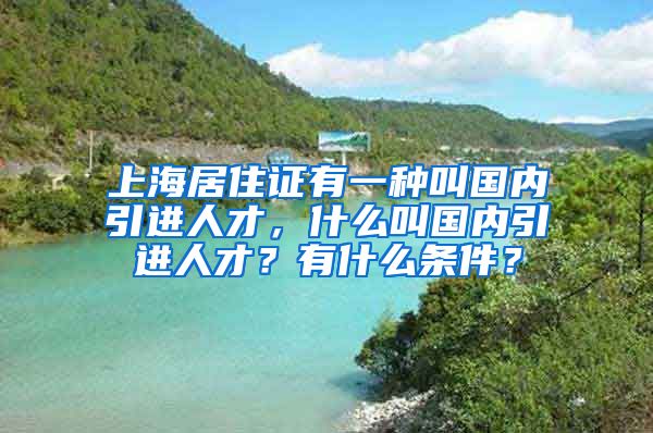 上海居住证有一种叫国内引进人才，什么叫国内引进人才？有什么条件？