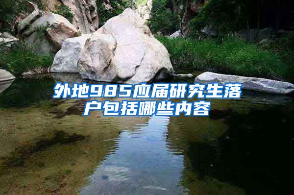 外地985应届研究生落户包括哪些内容