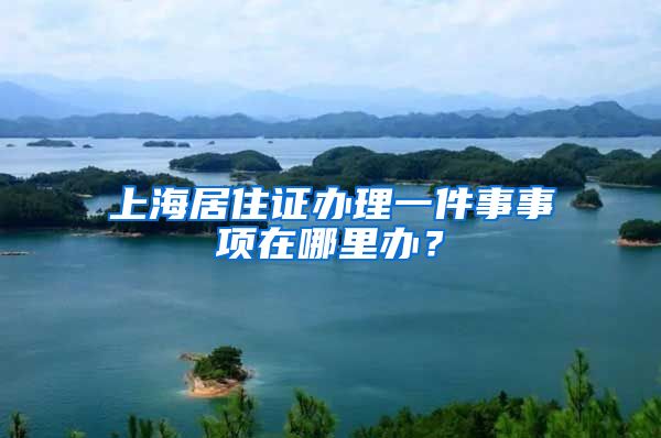 上海居住证办理一件事事项在哪里办？