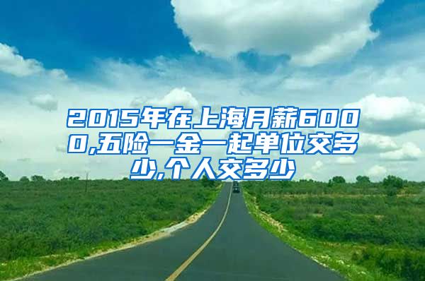 2015年在上海月薪6000,五险一金一起单位交多少,个人交多少