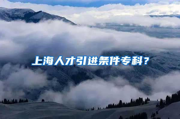 上海人才引进条件专科？